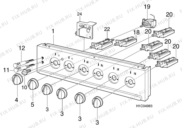 Взрыв-схема посудомоечной машины Elektro Helios SN5108 - Схема узла H10 Control Panel